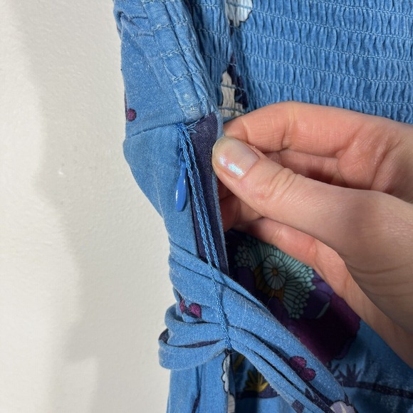 Free People Blue Floral Strapless Mini Dress Women's Small - Picture 10 of 12